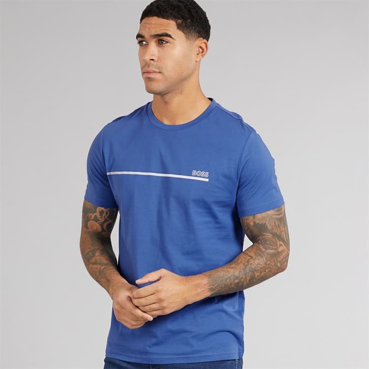 BOSS Heren Stormfish T-shirt Open Blue