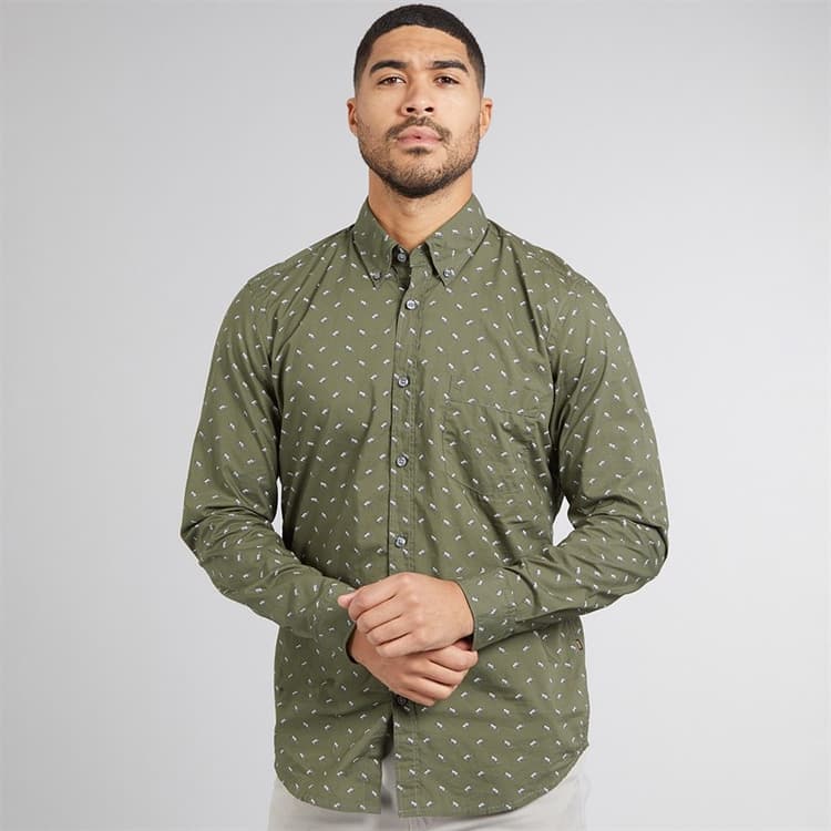 BOSS Heren Rickert Shirt Open Green