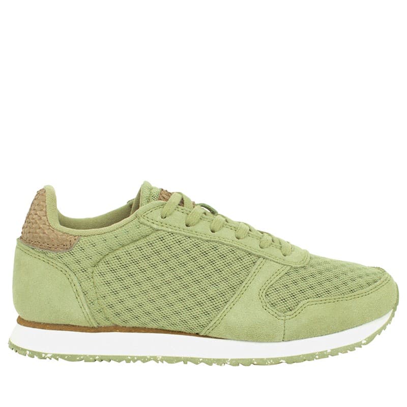 Woden Dames Ydun Suède Mesh II Sneakers 306 Stoftige Olijf - Afbeelding 1