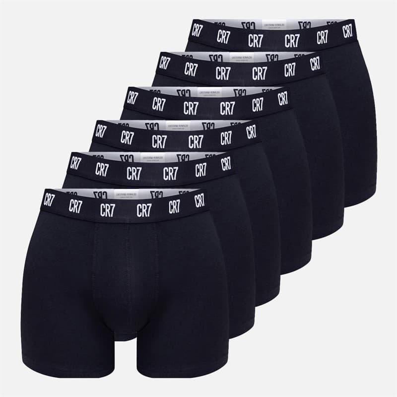 CR7 Heren Basis Zes Pak Trunks Zwart - Afbeelding 1