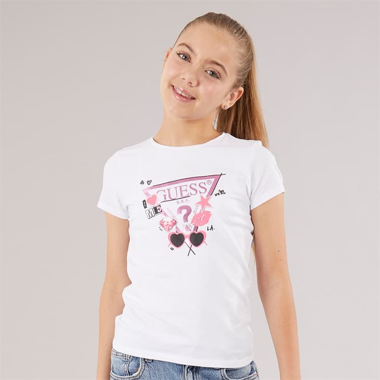 Guess Meisjes T-shirt Pure White