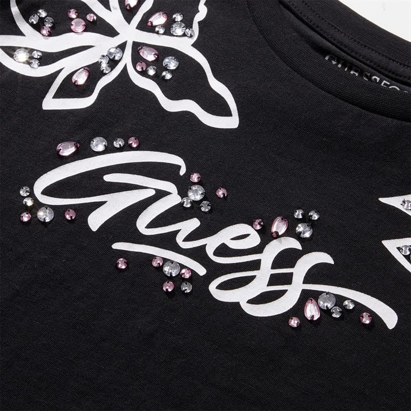 Guess Meisjes T-shirt Jet Black A996 - Afbeelding 3