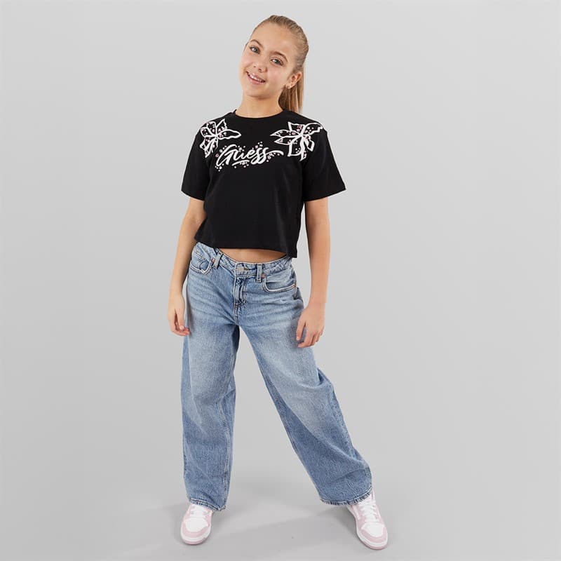 Guess Meisjes T-shirt Jet Black A996 - Afbeelding 4