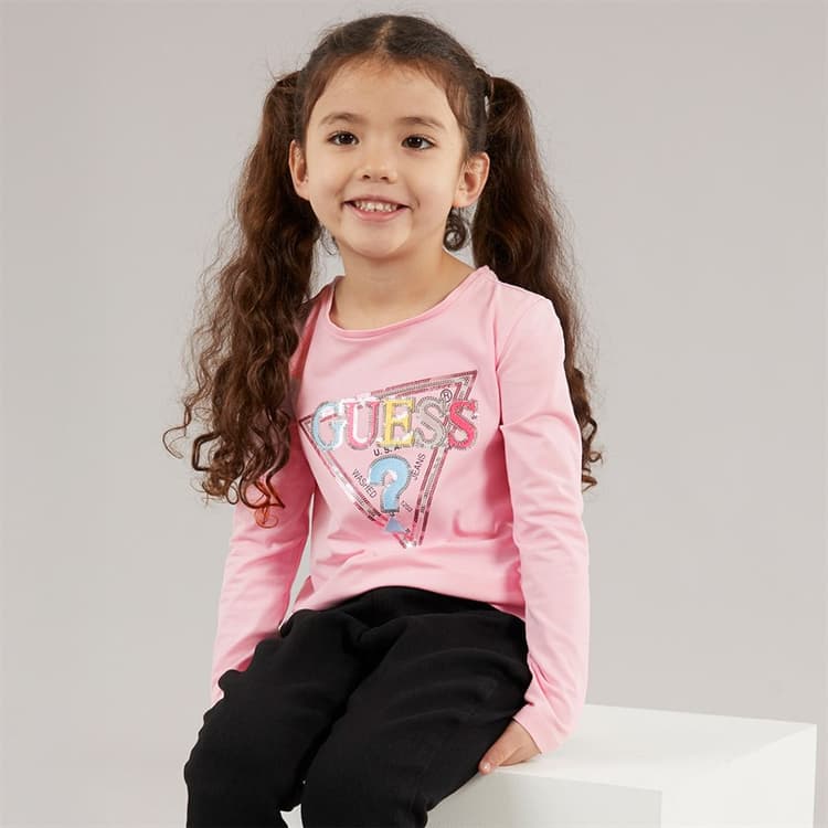 Guess Meisjes T-shirt met lange mouwen Cotton Candy Pink