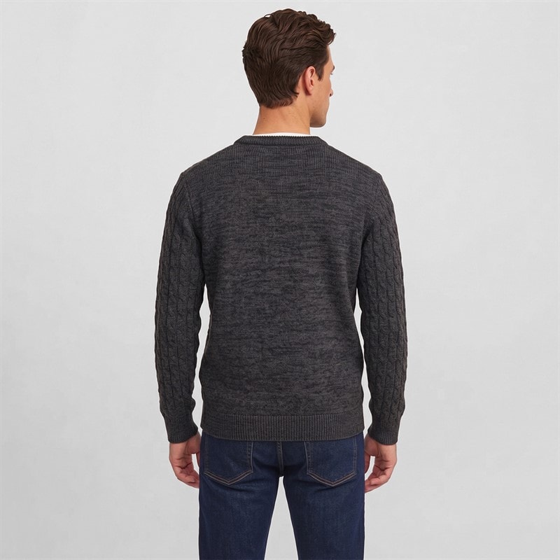 Pull tricoté Trevin hommes Charcoal Mix - Image 2