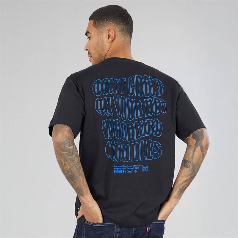 Woodbird Heren baine wobble t-shirt - Zwart