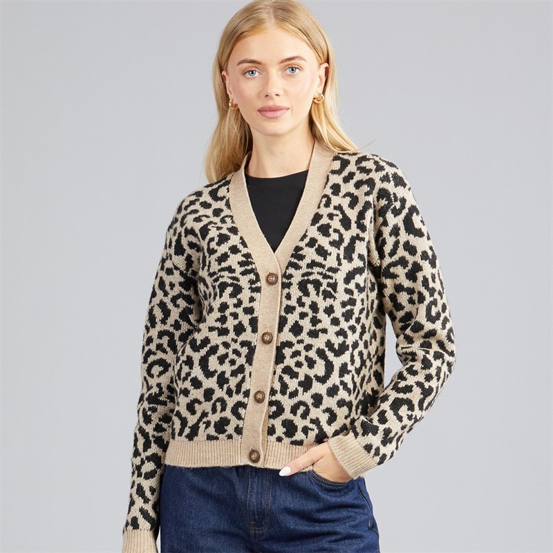 JJ REBEL Damskie sweter rozpinany w splot riley - Silver Mink