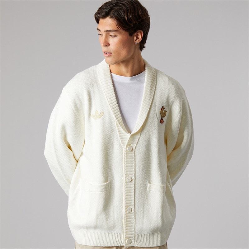 Mężczyźni kardigan FFR France Rugby 120 years Off White – zdjęcie  1
