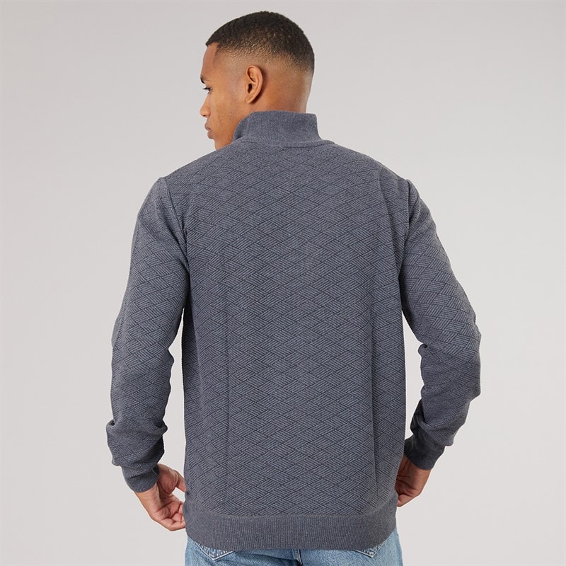 Mężczyźni sweter Agassi z suwakiem do 1/4 Mid Grey – zdjęcie  2