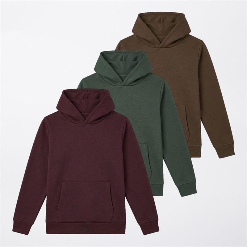 Jungen - Gaudi Kapuzenpullover Dreierpack Hellbraun/Forest Green/Burgundy - Bild 1
