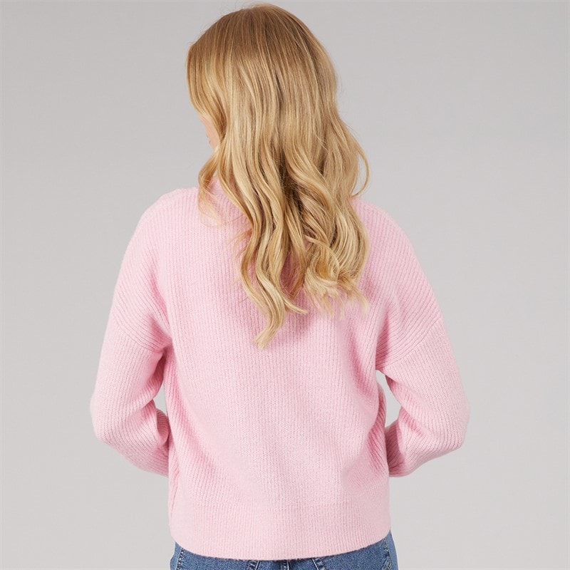 Dames daffie zachte gebreide vest Roze - Afbeelding 2