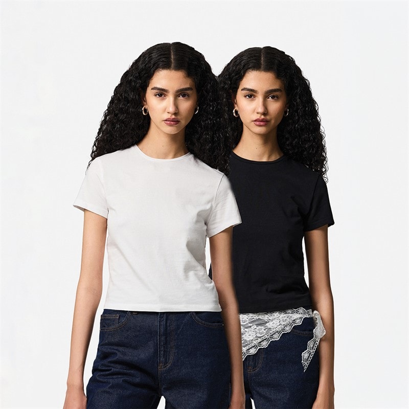 Pieces Lot de deux t-shirts amira femmes - Rose/Jaune