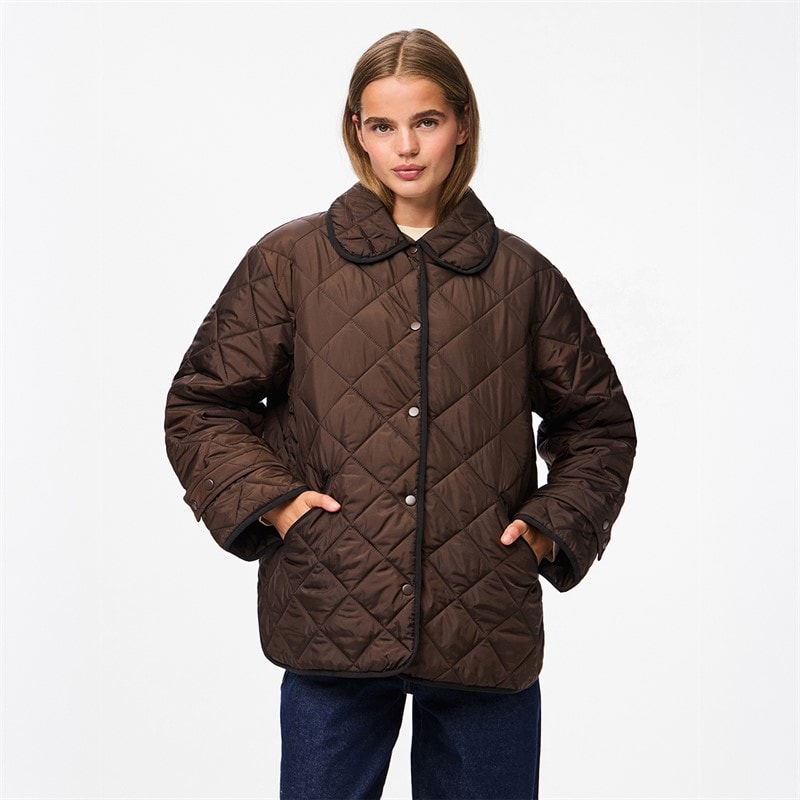 Pieces Damen - Emily Kurz Wattierte Jacke - Hot Fudge