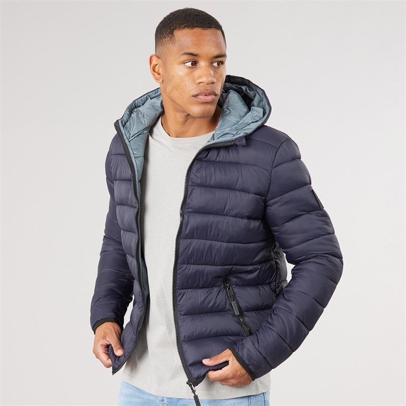 Crosshatch Heren gewatteerde pufferjas - Midnight