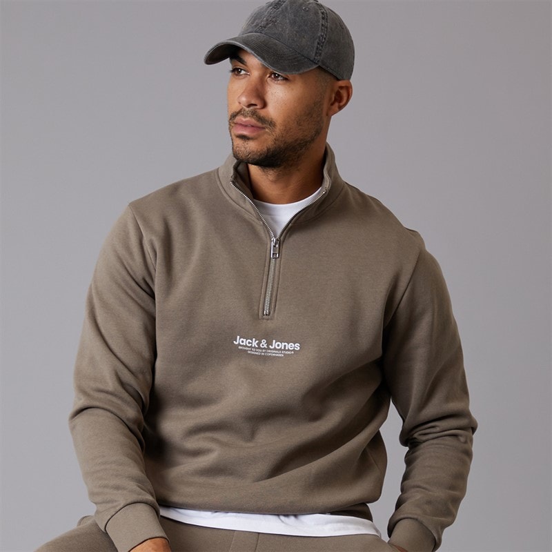 JACK & JONES Sweat-shirt Vesterbro à zip 1/4 hommes - Falcon