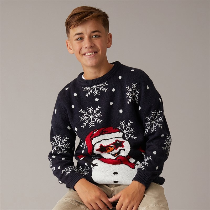 Jungen - Weihnachts-Pullover Navy - Bild 1