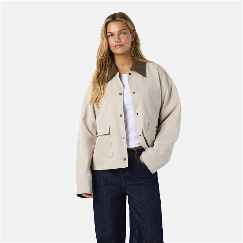 Noisy May Damen - Nora Cord-Kragenjacke - Silver Lining