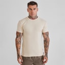 Mężczyźni t-shirt waffle muscle fit Ecru