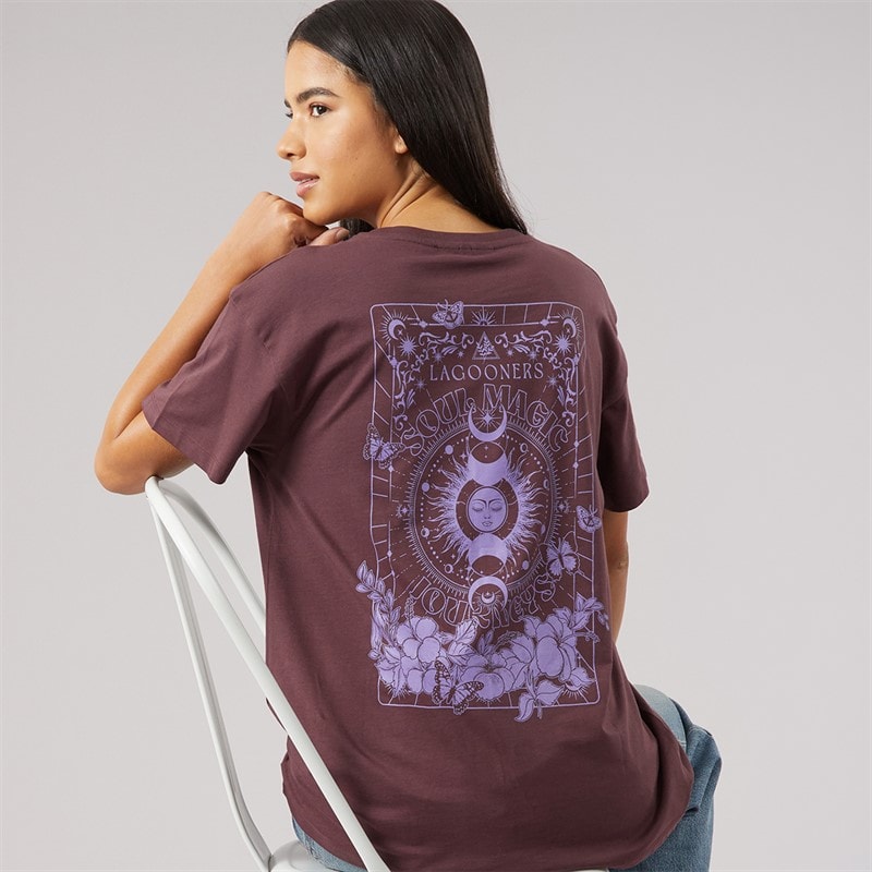 Lagooners Dames maple oversized t-shirt - Bruin