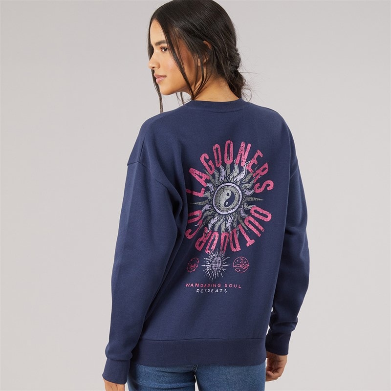 Damen - Fogmere Grafik-Sweatshirt Marineblau - Bild 3