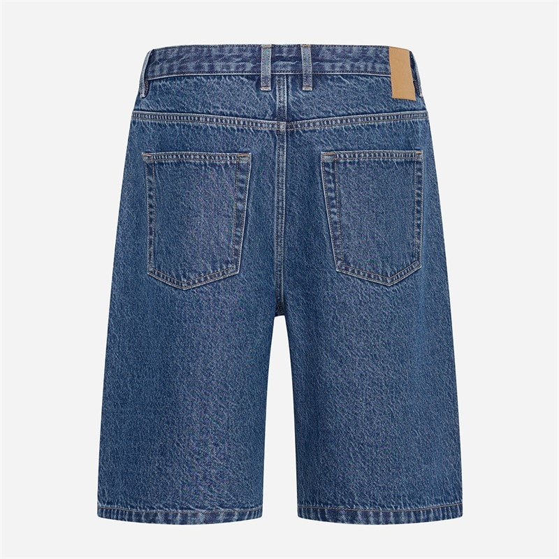 Herren - Sdomidt Locker Sitzende Denim-Shorts Middle Blue Denim - Bild 3