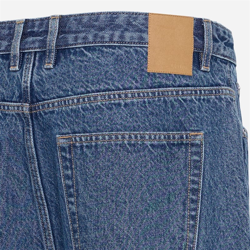 Herren - Sdomidt Locker Sitzende Denim-Shorts Middle Blue Denim - Bild 4