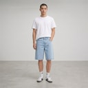 Herren - Sdomidt Locker Sitzende Denim-Shorts Hellblau Denim