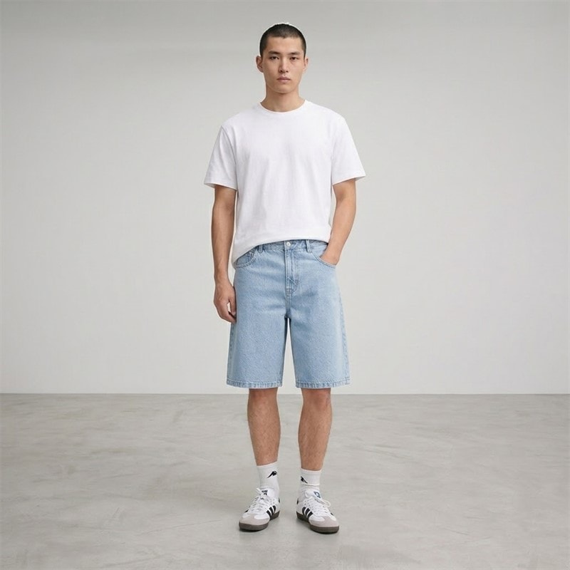 Herren - Sdomidt Locker Sitzende Denim-Shorts Hellblau Denim - Bild 1