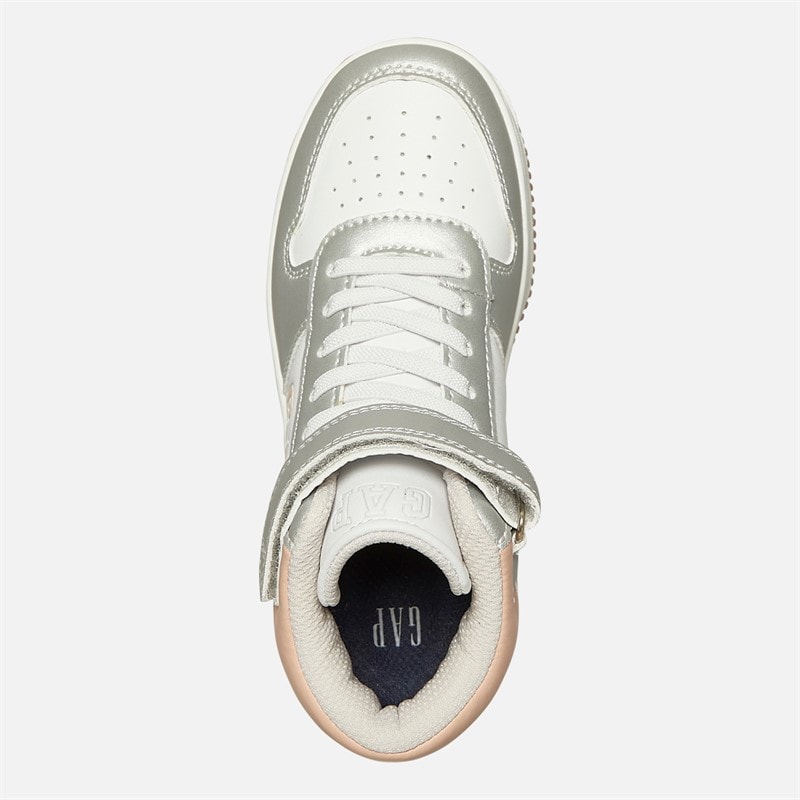 Baskets montantes Boston filles White Silver Rose - Image 4
