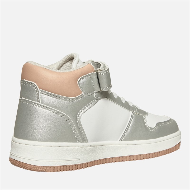 Baskets montantes Boston filles White Silver Rose - Image 5