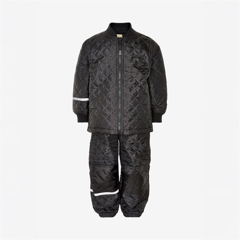 Celavi Ensemble thermique basique uni enfants - Noir