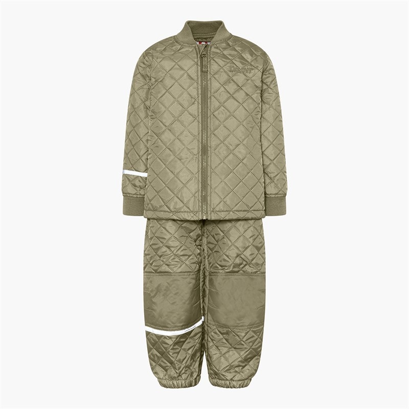 Celavi Ensemble thermique basique uni enfants - Kaki - Image 1