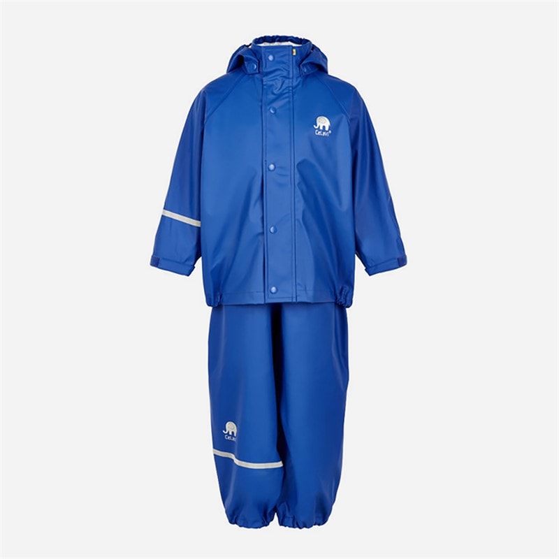 Celavi Ensemble de pluie basique en PU uni enfants - Ocean Blue