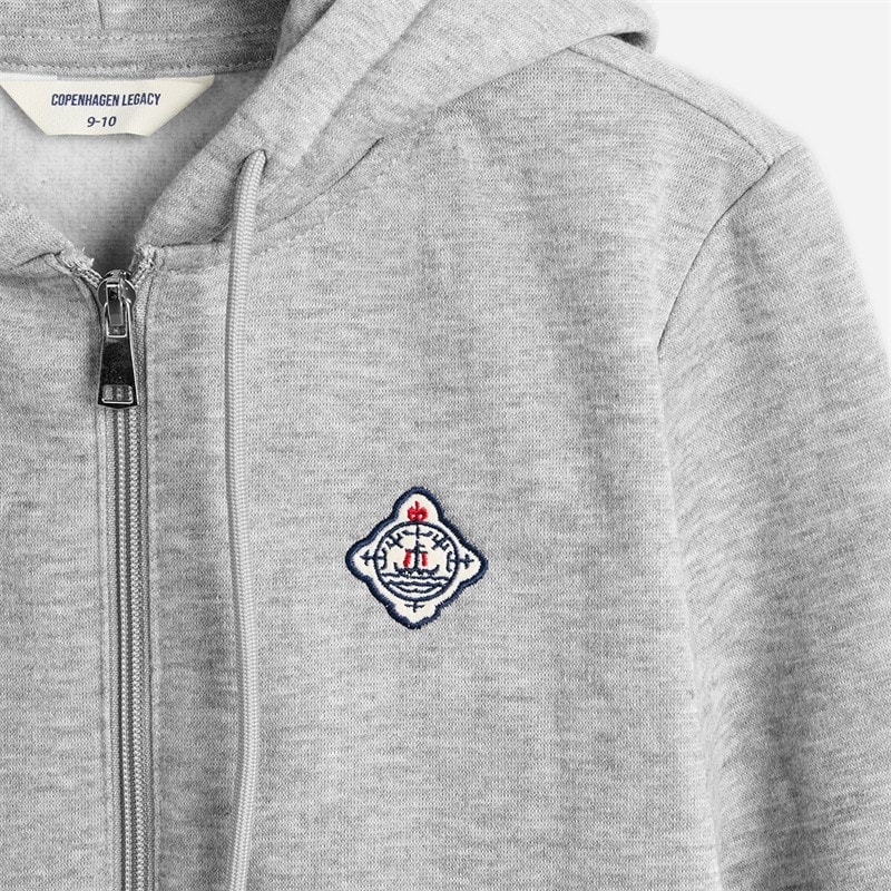Sweat à capuche zippé garçons Grey Melange - Image 3