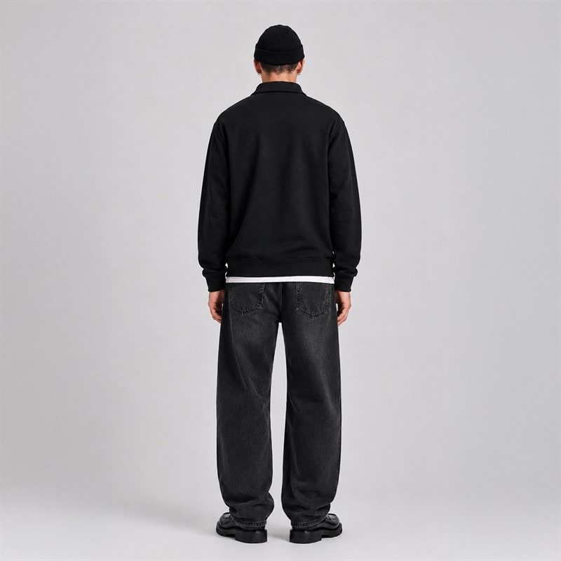 Half Zip Sweatshirt Schwarz - Bild 3