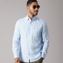 Heren linnen overhemd met lange mouwen Sweet Blue