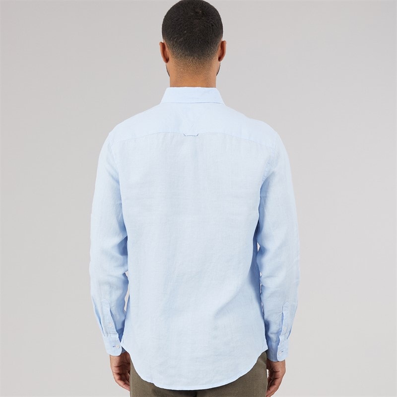 Heren linnen overhemd met lange mouwen Sweet Blue - Afbeelding 2