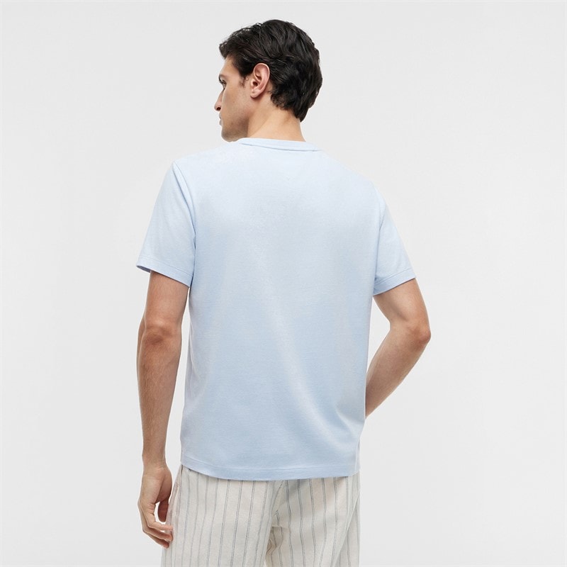 Herren - Flaggen-Stickerei T-Shirt Hellblau - Bild 2