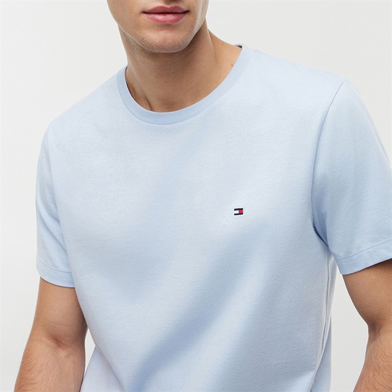 Herren - Flaggen-Stickerei T-Shirt Hellblau - Bild 3