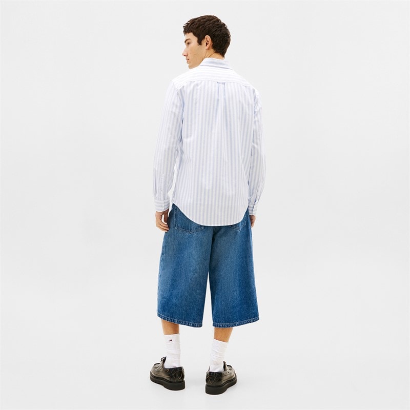 Heren gestreept oxford overhemd met lange mouwen Blue Twilight Stripe - Afbeelding 3