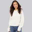 Damen - Jasmine Strick Rundhals-Shirt Cloud Dancer