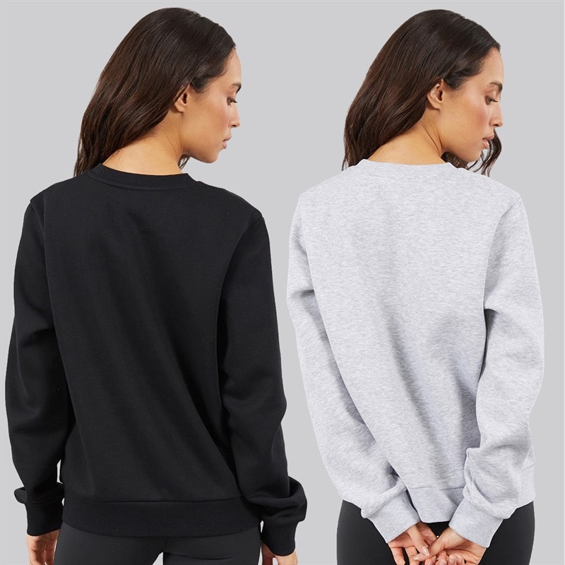 Damen - Viola Sweatshirts Zwei-Pack Schwarz/Grey Marl - Bild 2