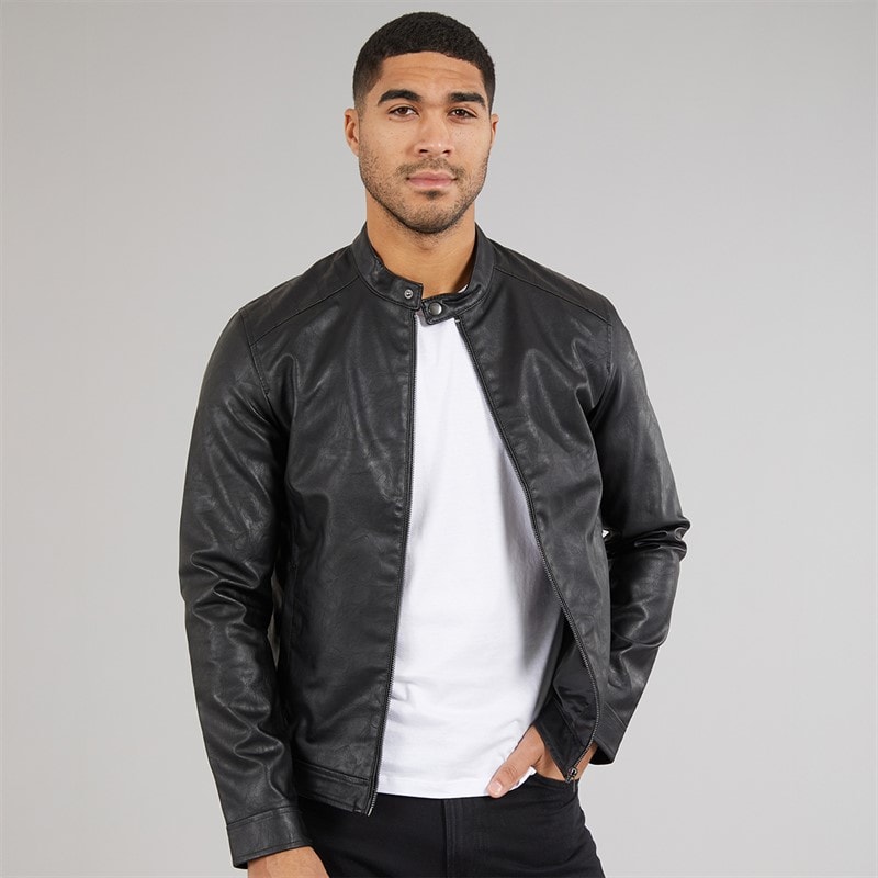 JJ REBEL Veste Kyle en PU hommes - Noir