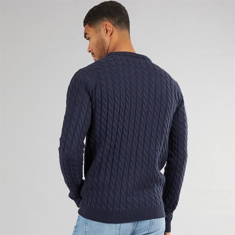 Pull à col rond torsadé hommes Marine - Image 2