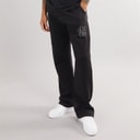 Herren - Emblem Jogginghose mit Offenem Saum Schwarz