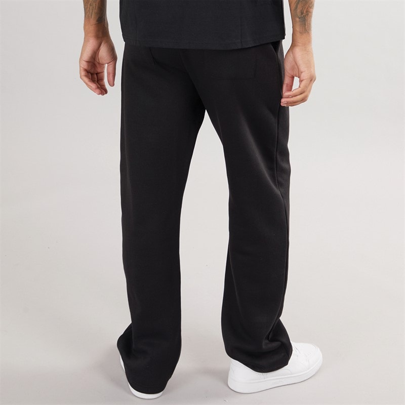 Herren - Emblem Jogginghose mit Offenem Saum Schwarz - Bild 2