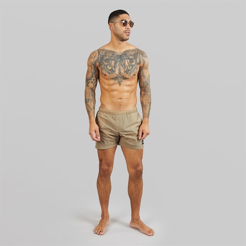 Herren - Farris Knitter Bade-Shorts Beige - Bild 4