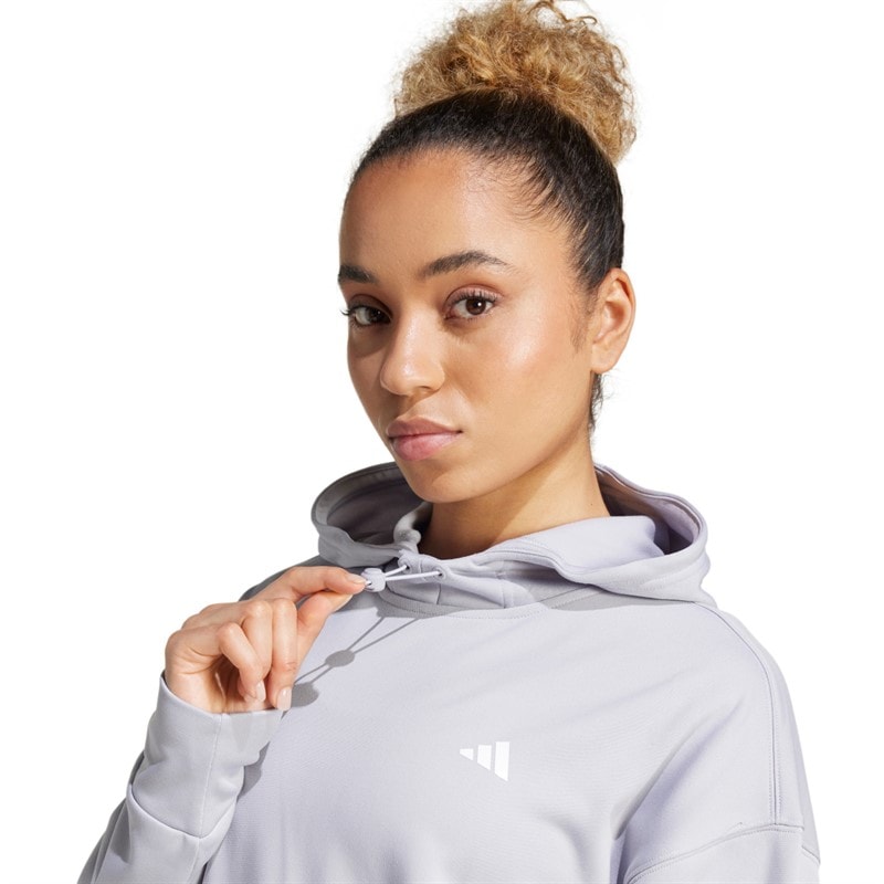 Damskie bluza z kapturem aeroready game and go Glory Grey/White – zdjęcie  3