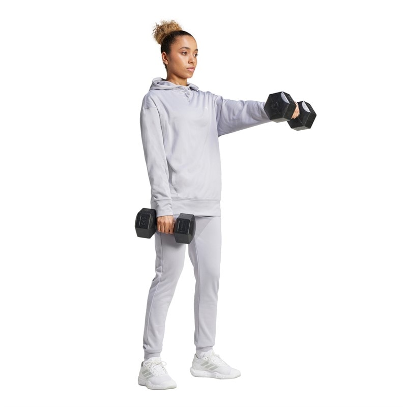 Damskie bluza z kapturem aeroready game and go Glory Grey/White – zdjęcie  5