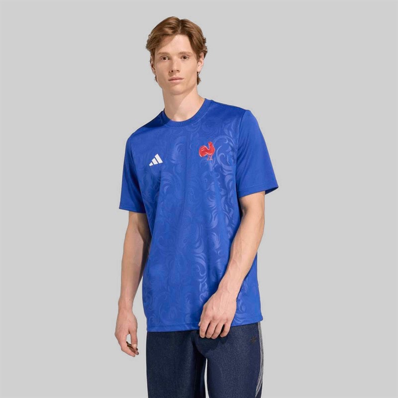 Mężczyźni koszulka kibica rugby FFR Francja RWC Rugby World Cup Royal Blue – zdjęcie  3